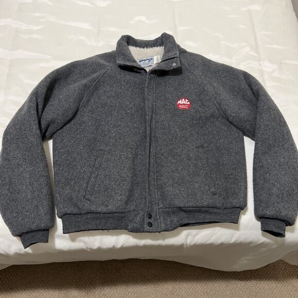 Mac Tools Swingster Vintage Bomber Jacket Sherpa Lined Insulated Mens L Gray - Picture 1 of 10